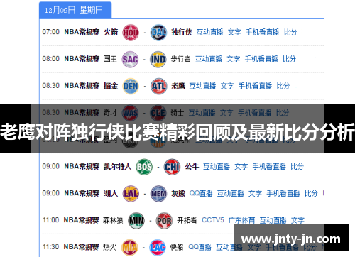 老鹰对阵独行侠比赛精彩回顾及最新比分分析